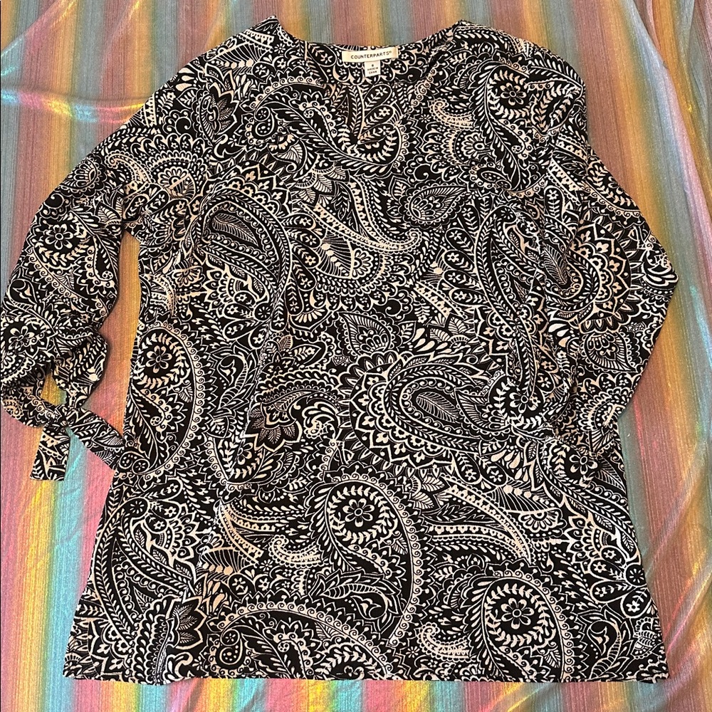Black and White Paisley Dress